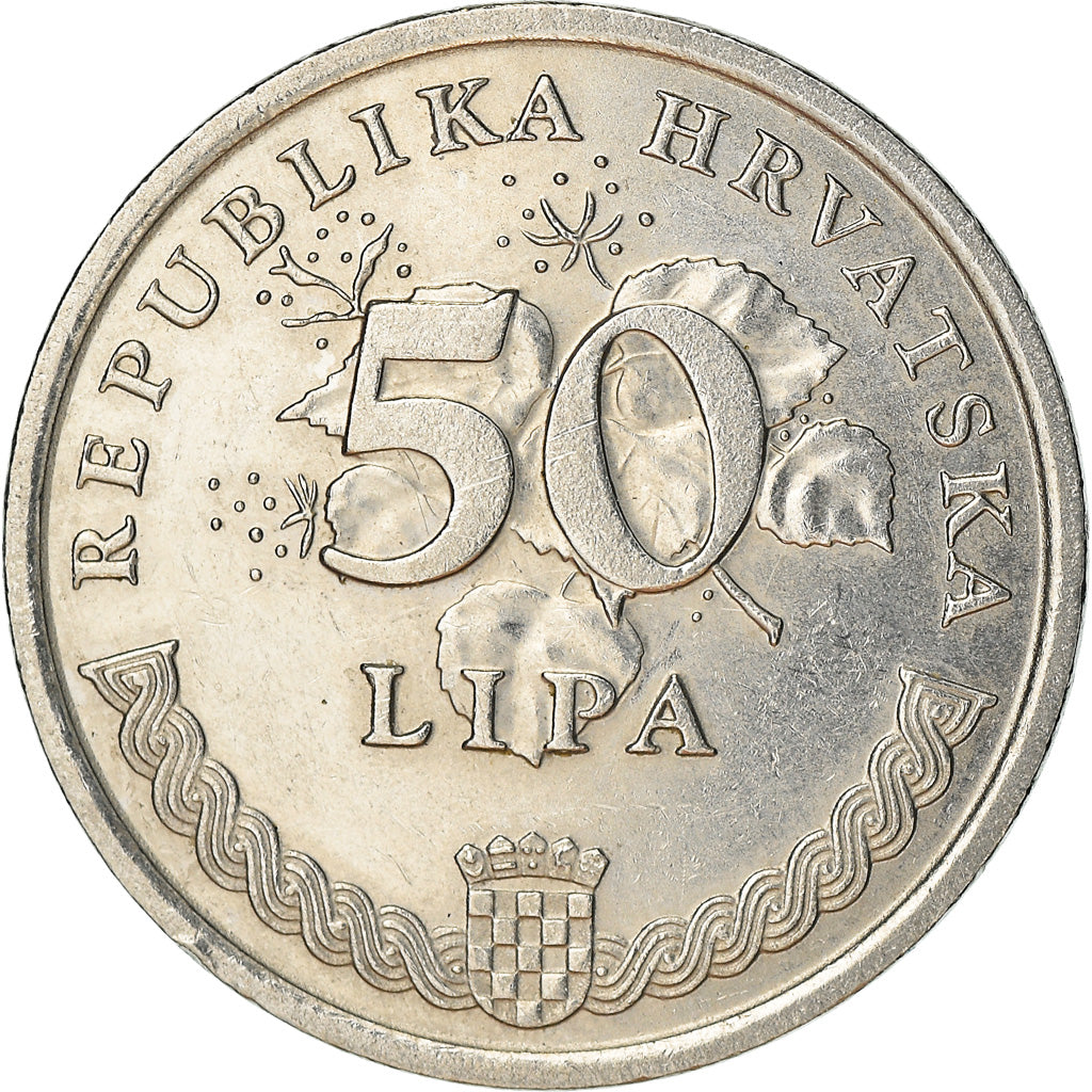 Moneta, Croazia, 50 Lipa, 1996, BB, Acciaio placcato nichel, KM:19