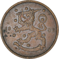 Moneta, Finlandia, 10 Pennia, 1937, BB, Rame, KM:24