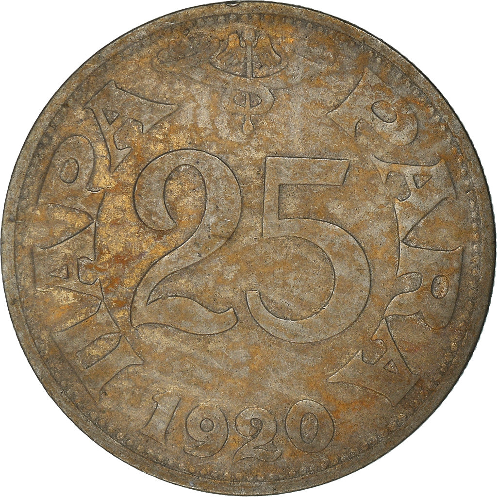 Moneta, Iugoslavia, Petar I, 25 Para, 1920, BB, Nichel-bronzo, KM:3
