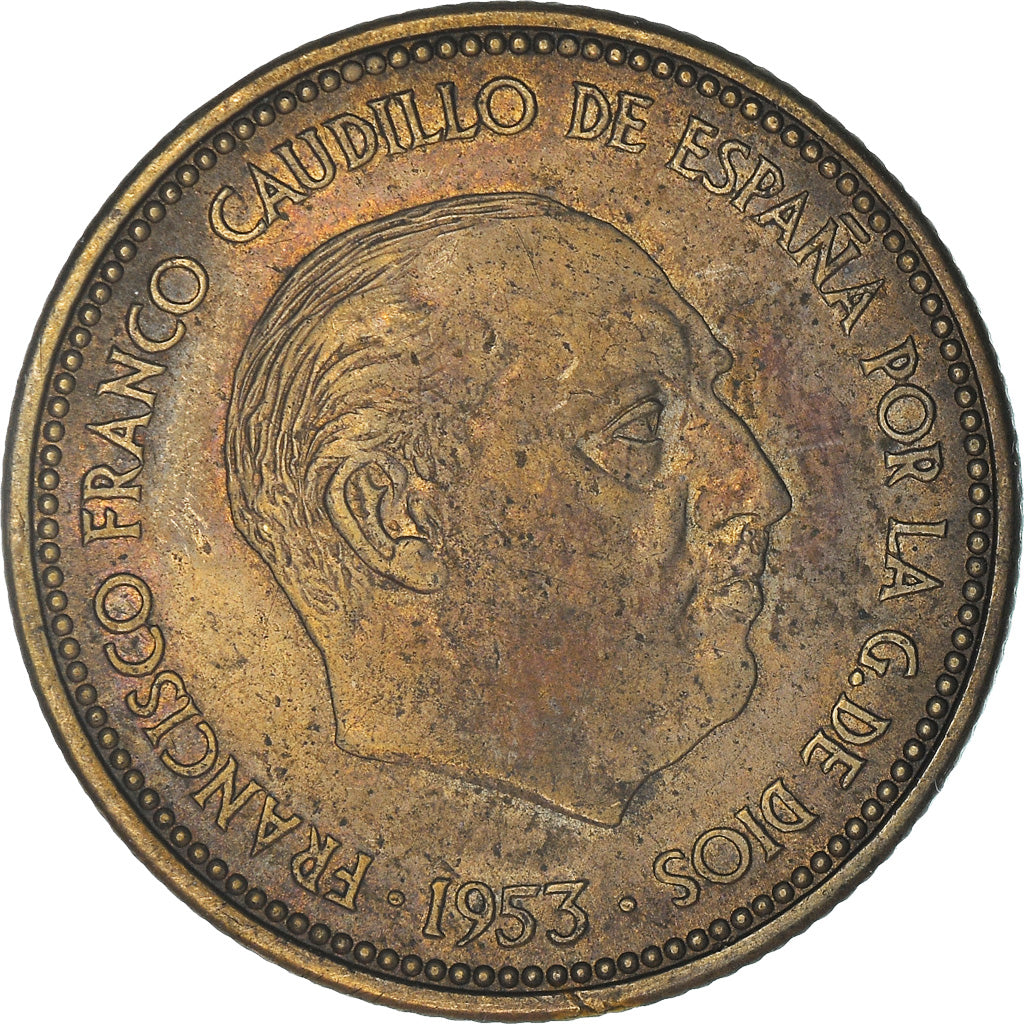 Coin, Spain, Caudillo and regent, 2-1/2 Pesetas, 1954, EF(40-45)