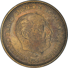 Coin, Spain, Caudillo and regent, 2-1/2 Pesetas, 1954, EF(40-45)