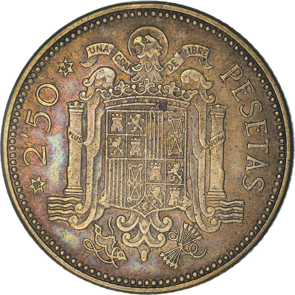 Coin, Spain, Caudillo and regent, 2-1/2 Pesetas, 1954, EF(40-45)