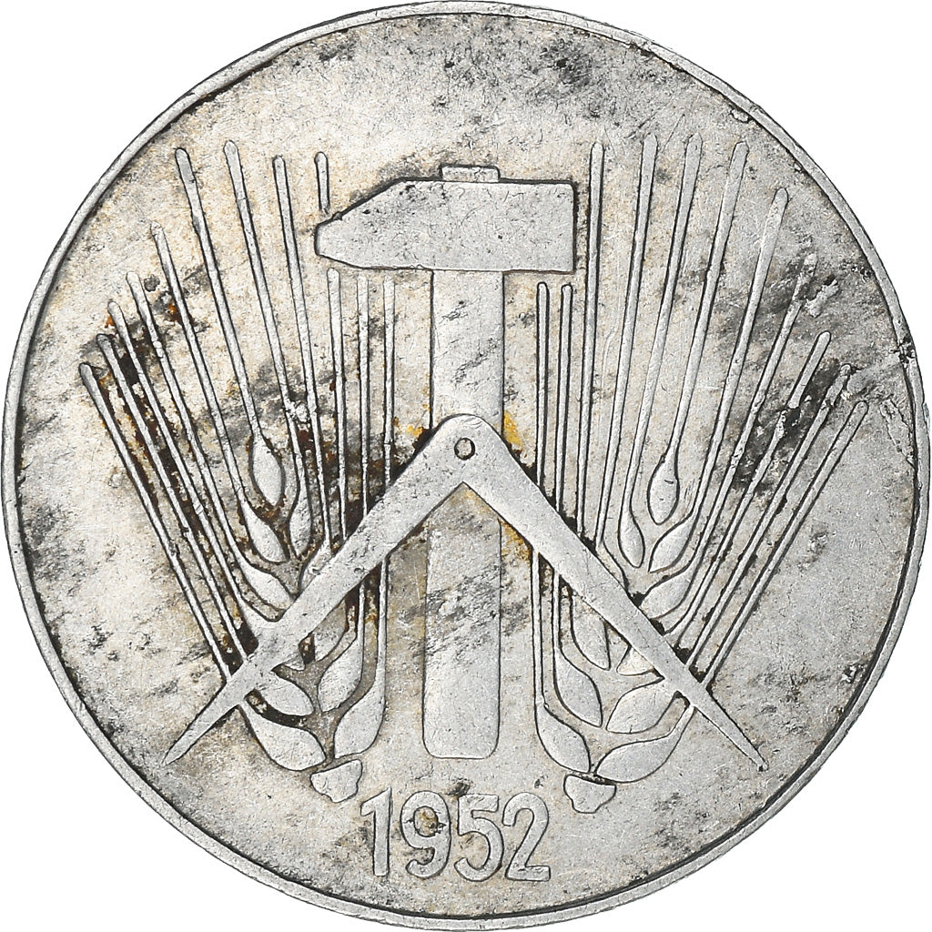 Coin, GERMAN-DEMOCRATIC REPUBLIC, 10 Pfennig, 1952, Berlin, EF(40-45), Aluminum