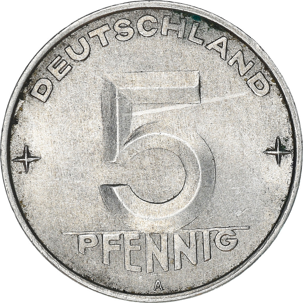 Moneta, REPUBBLICA DEMOCRATICA TEDESCA, 5 Pfennig, 1953, Berlin, BB, Alluminio