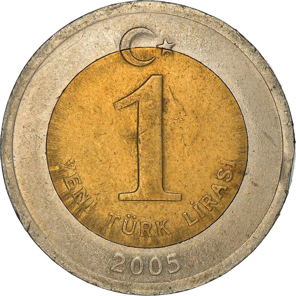 Coin, Turkey, New Lira, 2005, Istanbul, EF(40-45), Bi-Metallic, KM:1169
