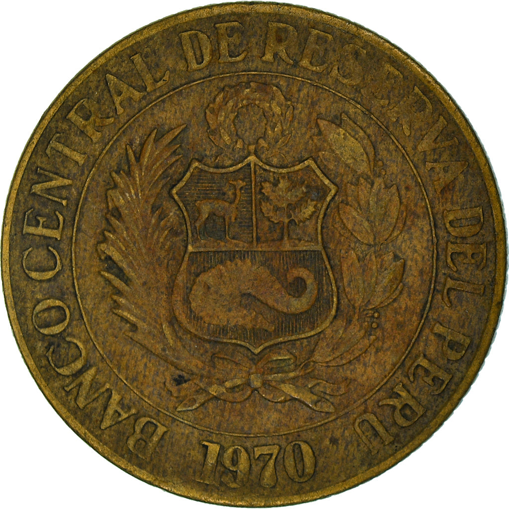 Coin, Peru, 1/2 Sol, 1970, Lima, VF(30-35), Brass, KM:247
