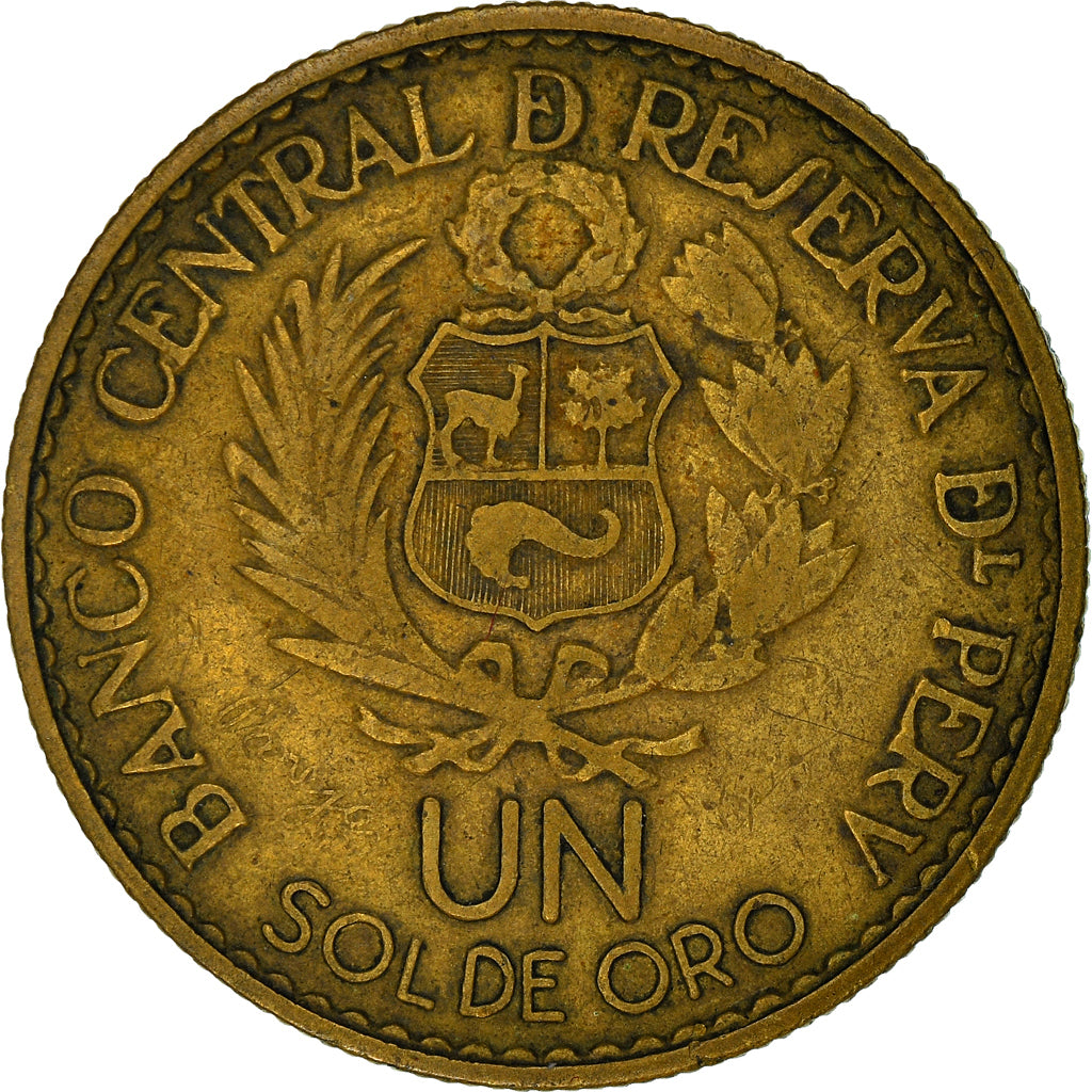 Coin, Peru, Sol, 1965, EF(40-45), Brass, KM:240