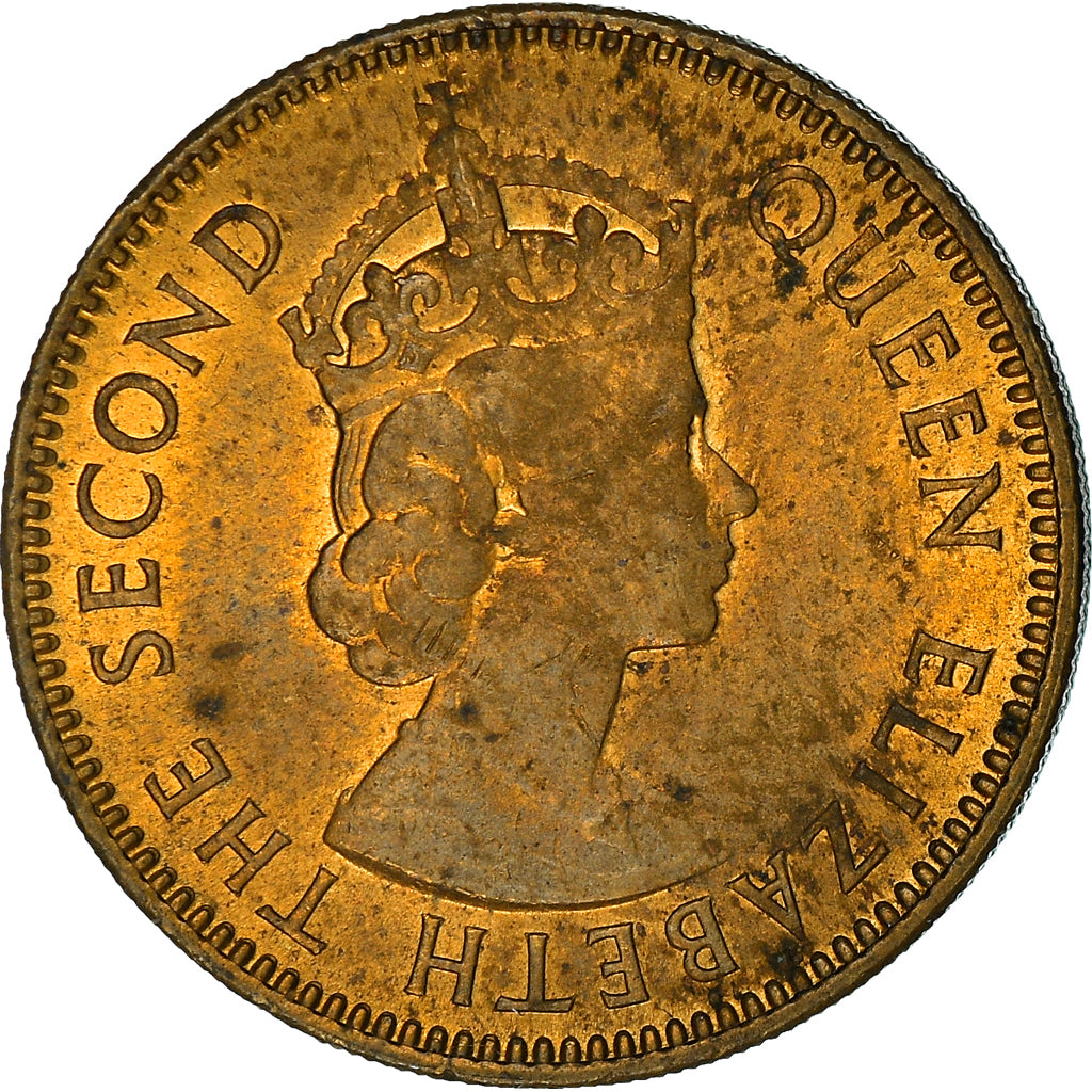 Coin, Hong Kong, Elizabeth II, 10 Cents, 1956, EF(40-45), Nickel-brass, KM:28.1