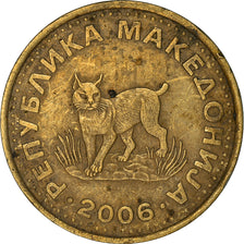 Coin, Macedonia, 5 Denari, 2006, EF(40-45), Brass, KM:4