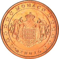 Mónaco, Euro Cent, 2001, Paris, SC, Cobre chapado en acero, KM:167
