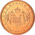 Monaco, Euro Cent, 2001, Paris, UNZ, Copper Plated Steel, KM:167