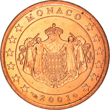 Monaco, 5 Euro Cent, 2001, Paris, SPL, Acciaio placcato rame, KM:169