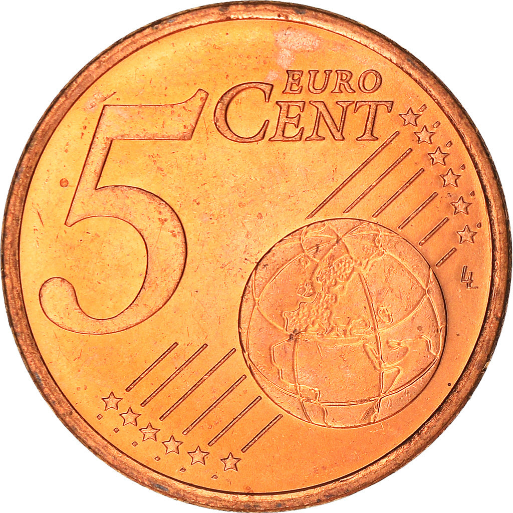 Monaco, 5 Euro Cent, 2001, Paris, SPL, Acciaio placcato rame, KM:169