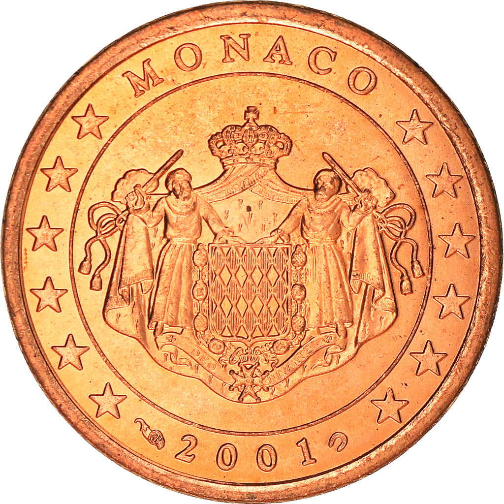 Monaco, 5 Euro Cent, 2001, Paris, UNZ, Copper Plated Steel, KM:169