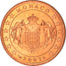 Monaco, 5 Euro Cent, 2001, Paris, UNZ, Copper Plated Steel, KM:169