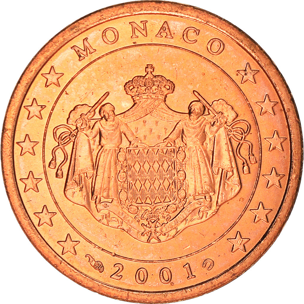 Monaco, 5 Euro Cent, 2001, Paris, SPL, Acciaio placcato rame, KM:169