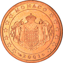 Monaco, 5 Euro Cent, 2001, Paris, SPL, Acciaio placcato rame, KM:169