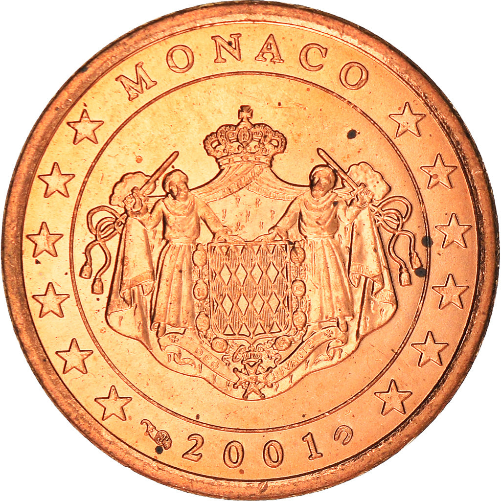 Monaco, 5 Euro Cent, 2001, Paris, MS(63), Copper Plated Steel, KM:169