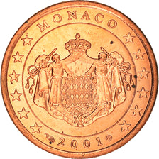 Monaco, 5 Euro Cent, 2001, Paris, MS(63), Copper Plated Steel, KM:169