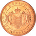 Monaco, 5 Euro Cent, 2001, Paris, MS(63), Copper Plated Steel, KM:169