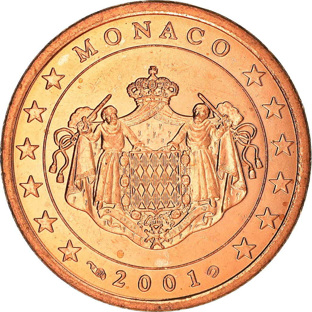 Monaco, 5 Euro Cent, 2001, Paris, MS(63), Copper Plated Steel, KM:169