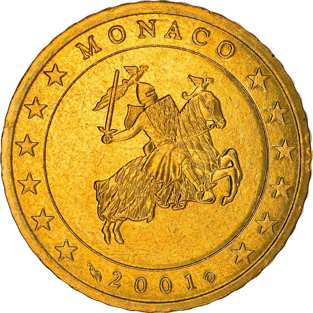 Monaco, 50 Euro Cent, 2001, Paris, MS(63), Brass, KM:172