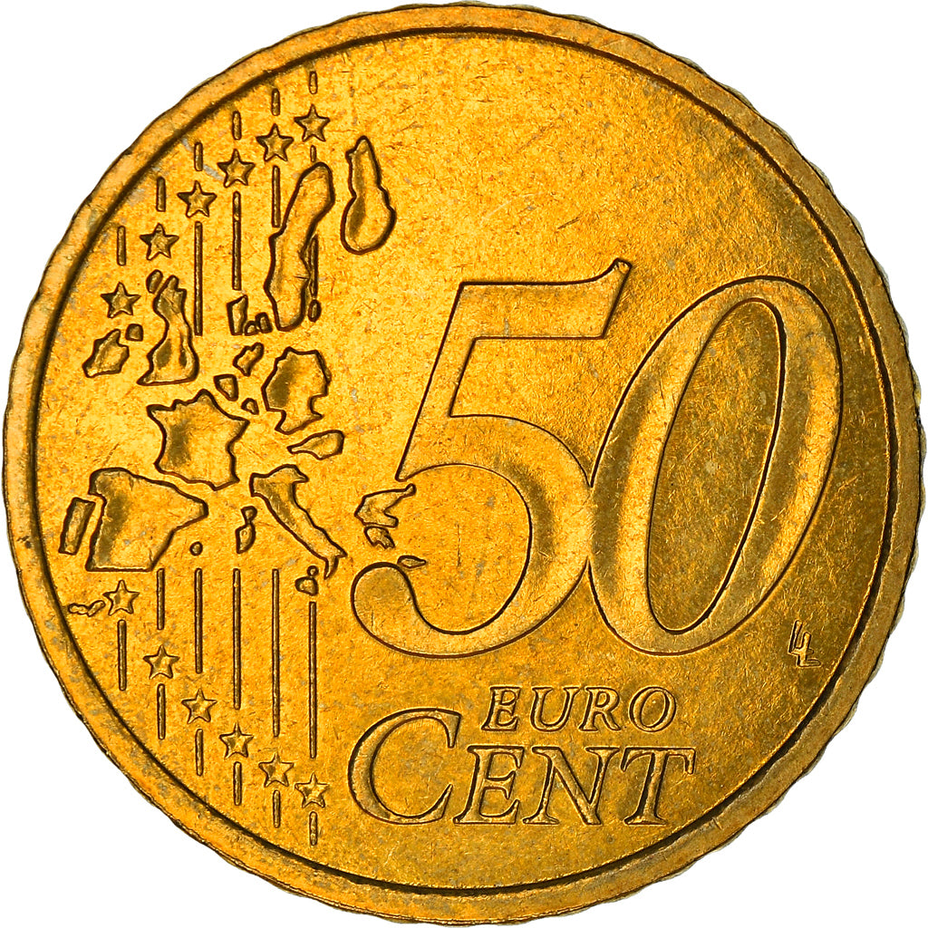 Monaco, 50 Euro Cent, 2001, Paris, MS(63), Brass, KM:172