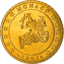 Monaco, 50 Euro Cent, 2001, Paris, MS(63), Brass, KM:172