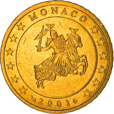 Mónaco, 50 Euro Cent, 2001, Paris, MS(63), Latão, KM:172