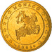 Monaco, 50 Euro Cent, 2001, Paris, MS(63), Brass, KM:172