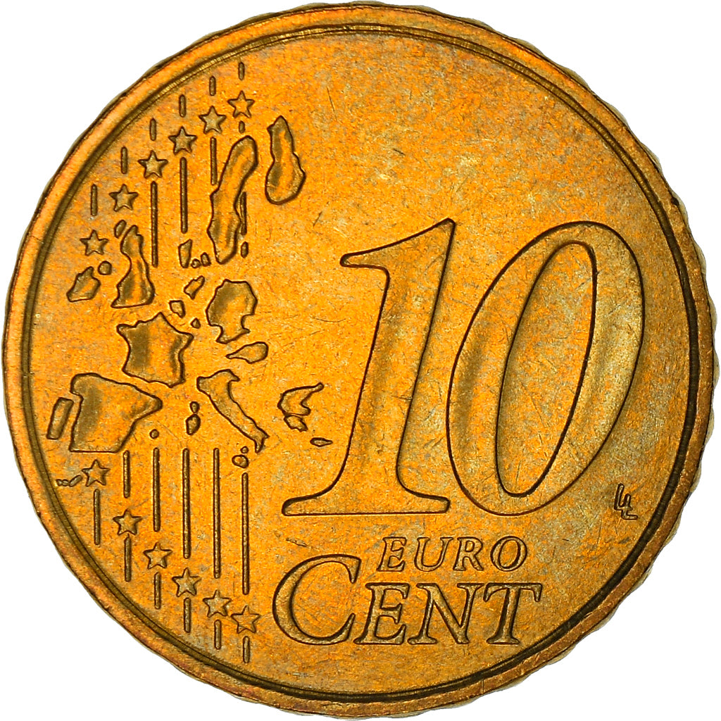 Monaco, 10 Euro Cent, 2001, Paris, SPL, Ottone, KM:170