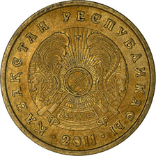 Coin, Kazakhstan, 10 Tenge, 2011, Kazakhstan Mint, EF(40-45), Nickel-brass