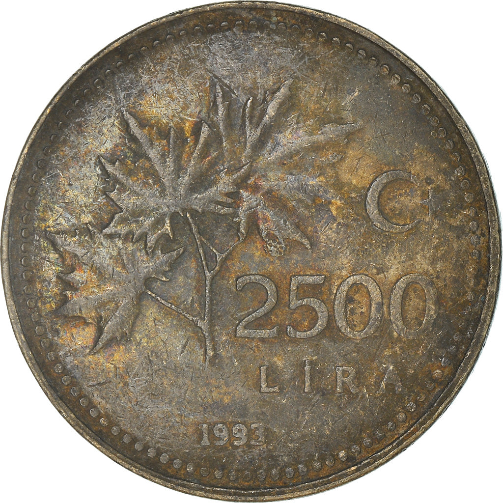 Coin, Turkey, 2500 Lira, 1993, VF(30-35), Nickel-Bronze, KM:1015
