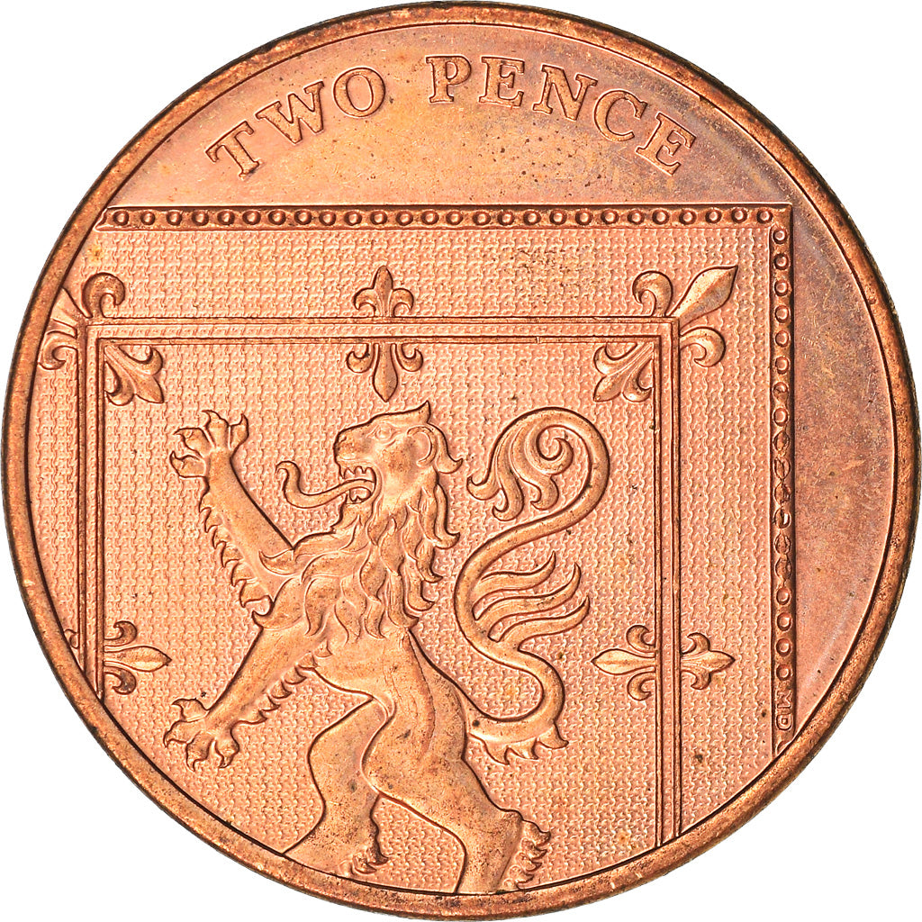 Coin, Great Britain, Elizabeth II, 2 Pence, 2015, AU(50-53), Copper Plated