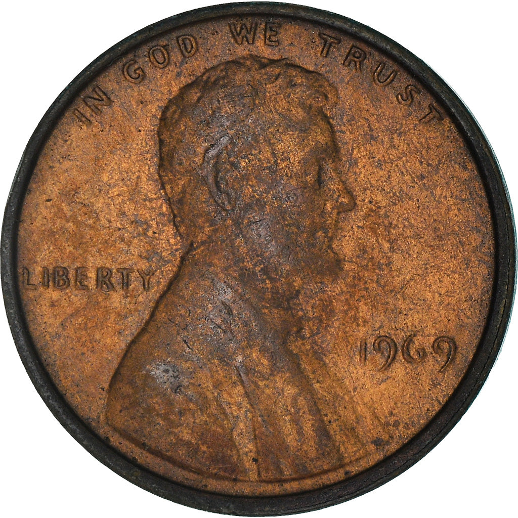 Moneta, Stati Uniti, Lincoln Cent, Cent, 1969, U.S. Mint, Philadelphia, MB+