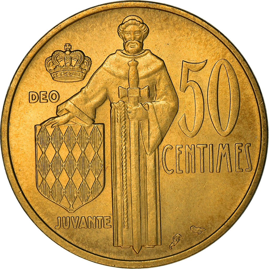 Coin, Monaco, Rainier III, 50 Centimes, 1962, EF(40-45), Aluminum-Bronze