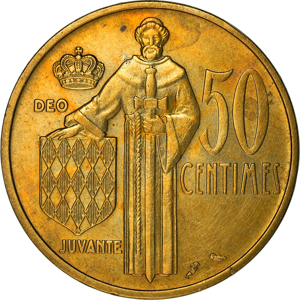 Moneta, Monaco, Rainier III, 50 Centimes, 1962, BB, Alluminio-bronzo, KM:144