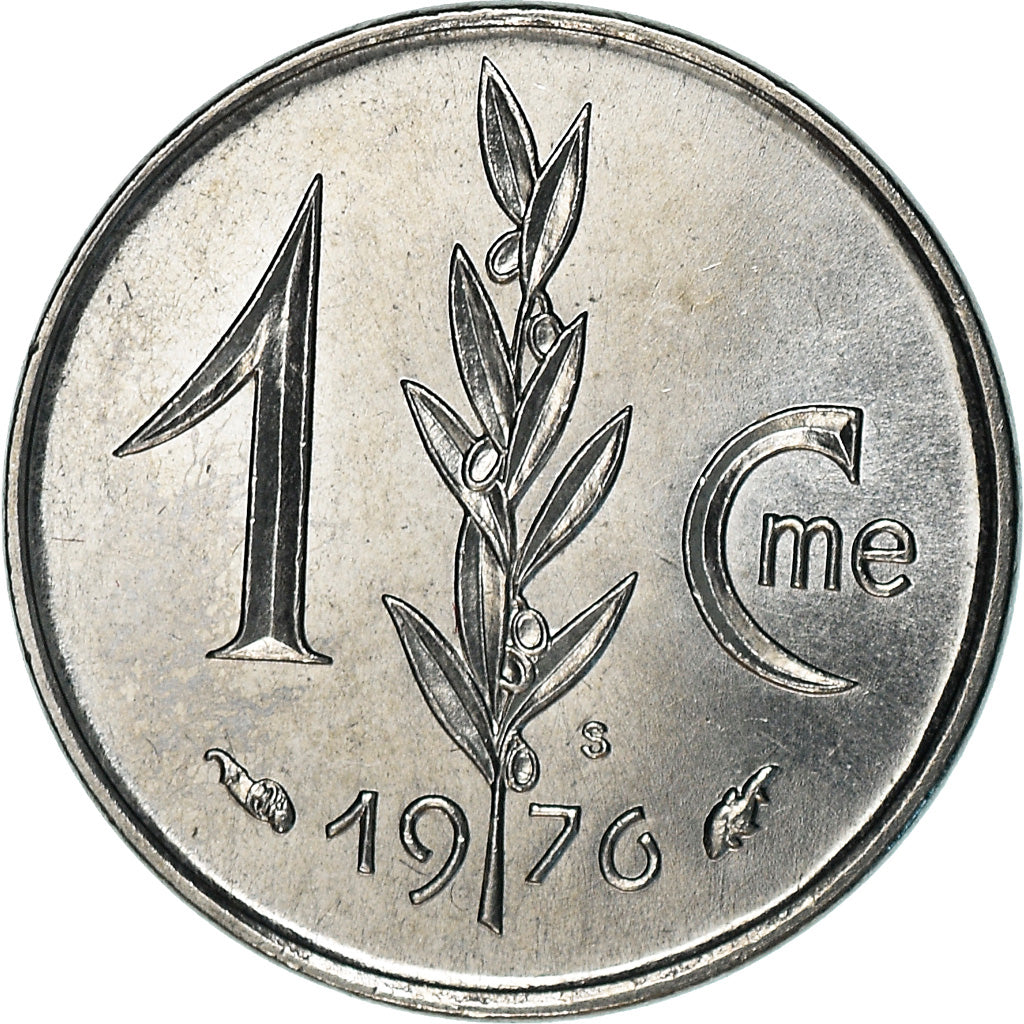 Coin, Monaco, Rainier III, Centime, 1976, MS(63), Stainless Steel, KM:155