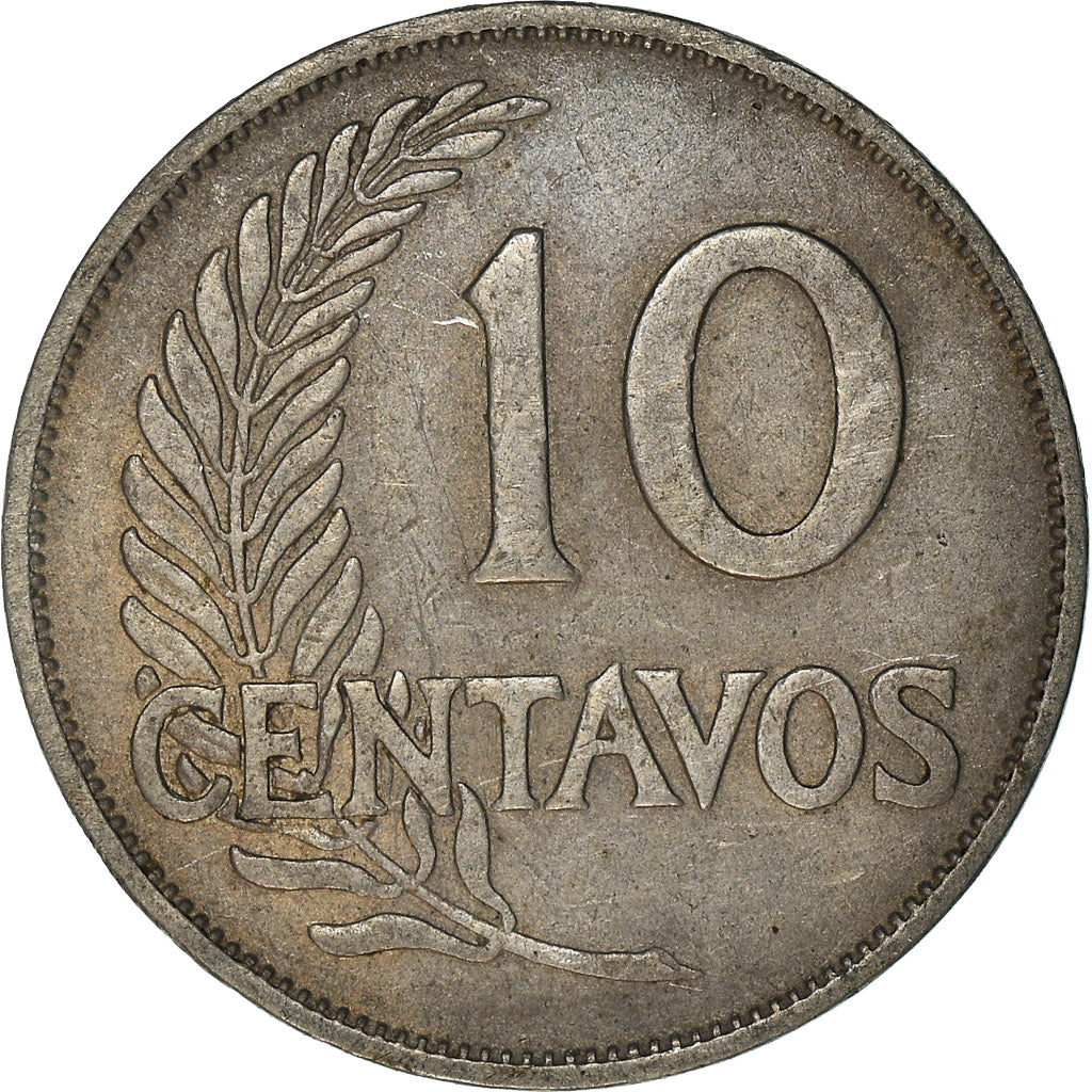 Moneta, Perù, 10 Centavos, 1940, London, BB, Rame-nichel, KM:214.2