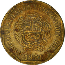 Coin, Peru, 10 Centimos, 1998, Lima, EF(40-45), Brass, KM:305.2