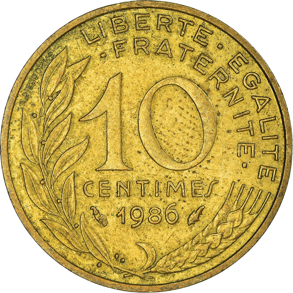Moneda, Francia, 10 Centimes, 1986