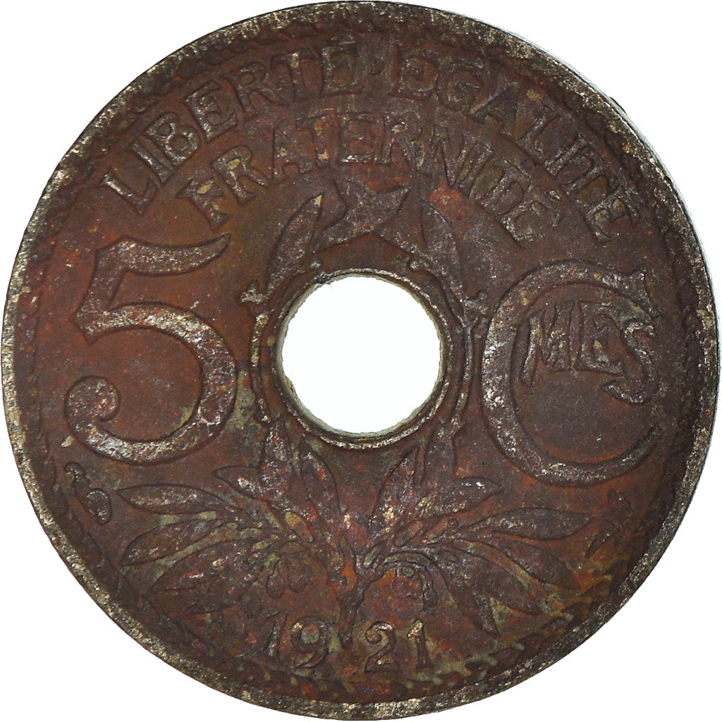 Coin, France, 5 Centimes, 1921