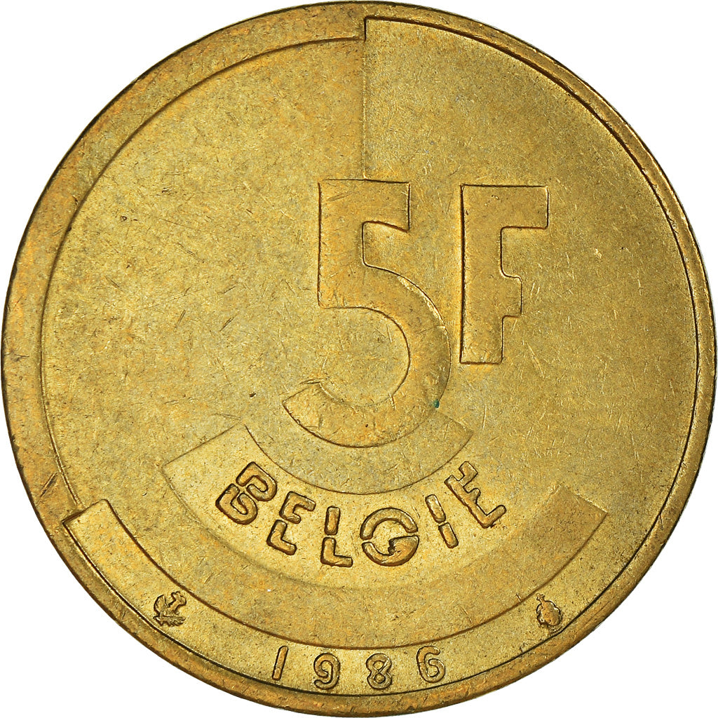 Münze, Belgien, 5 Francs, 5 Frank, 1986