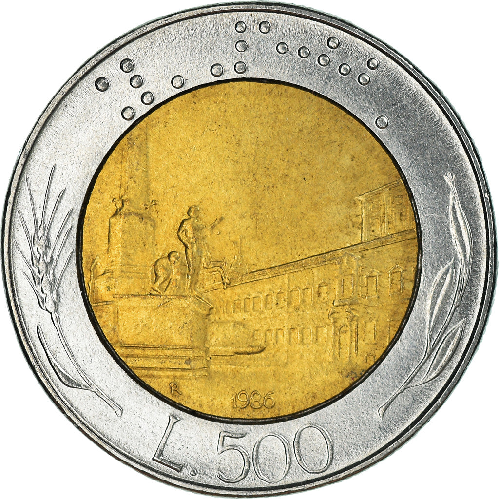 Münze, Italien, 500 Lire, 1986