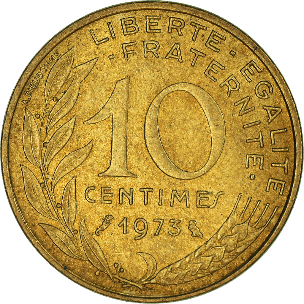 Moneta, Francja, 10 Centimes, 1973