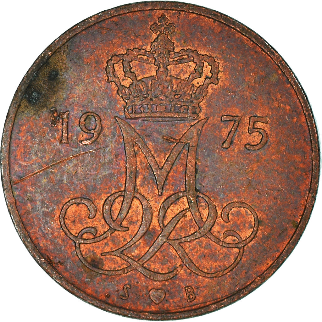 Munten, Denemarken, 5 Öre, 1975