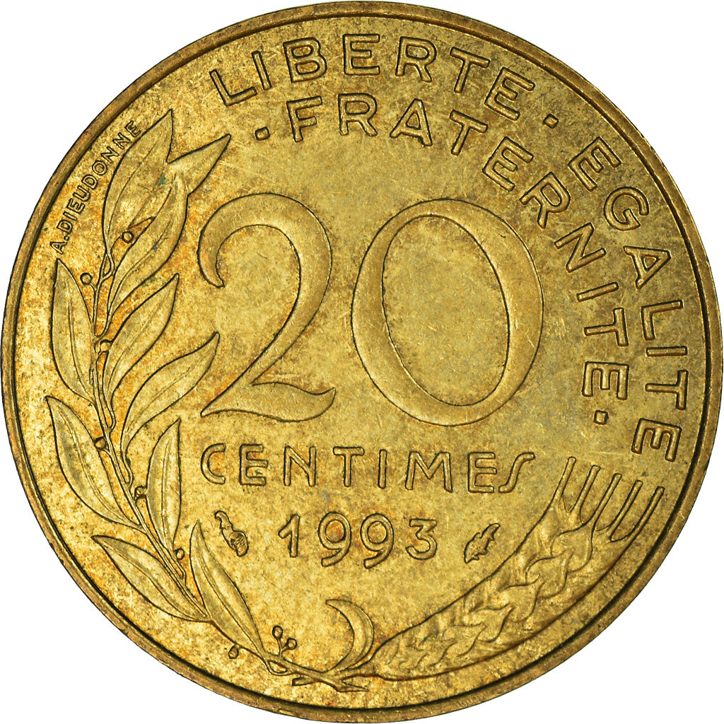 Münze, Frankreich, 20 Centimes, 1993