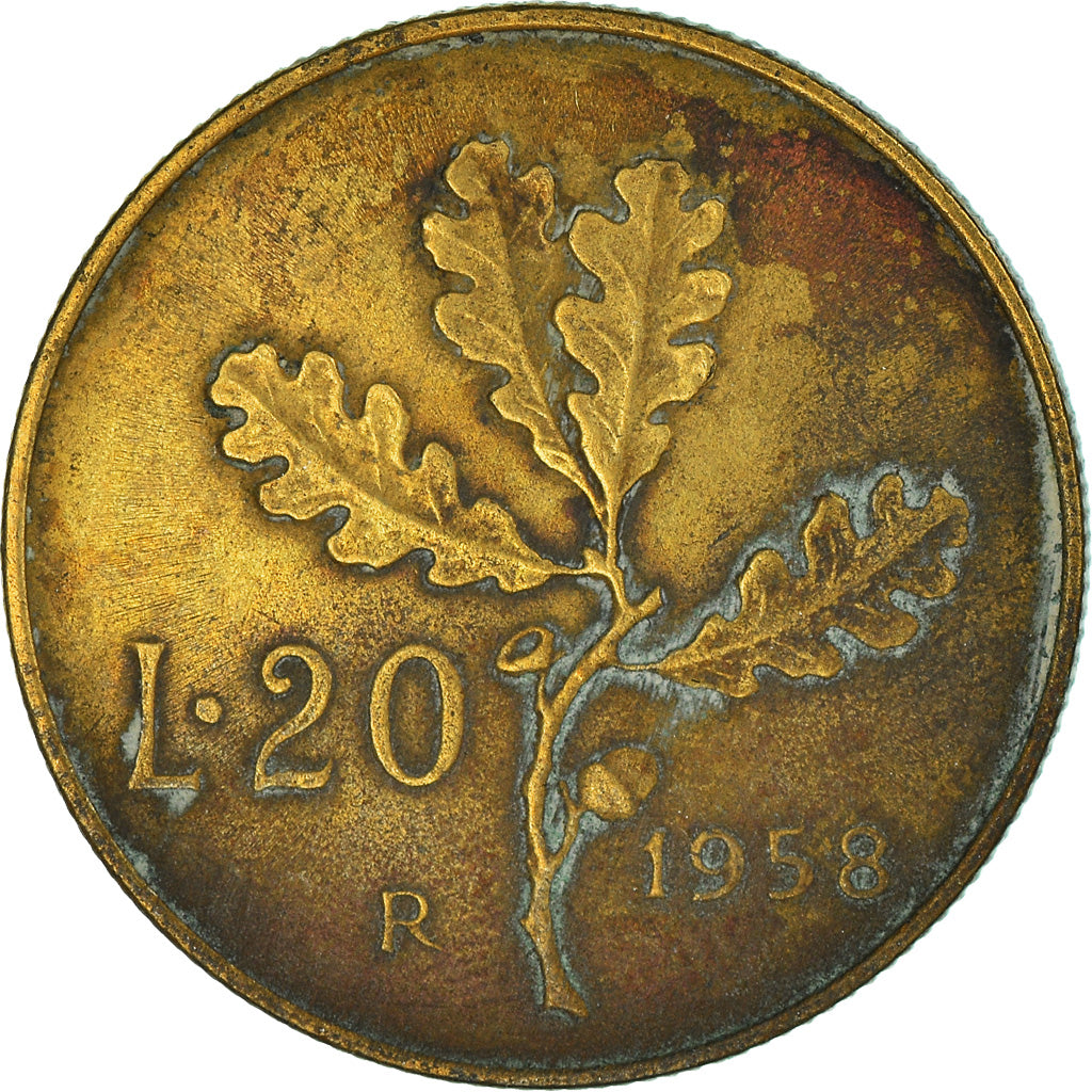 Monnaie, Italie, 20 Lire, 1958