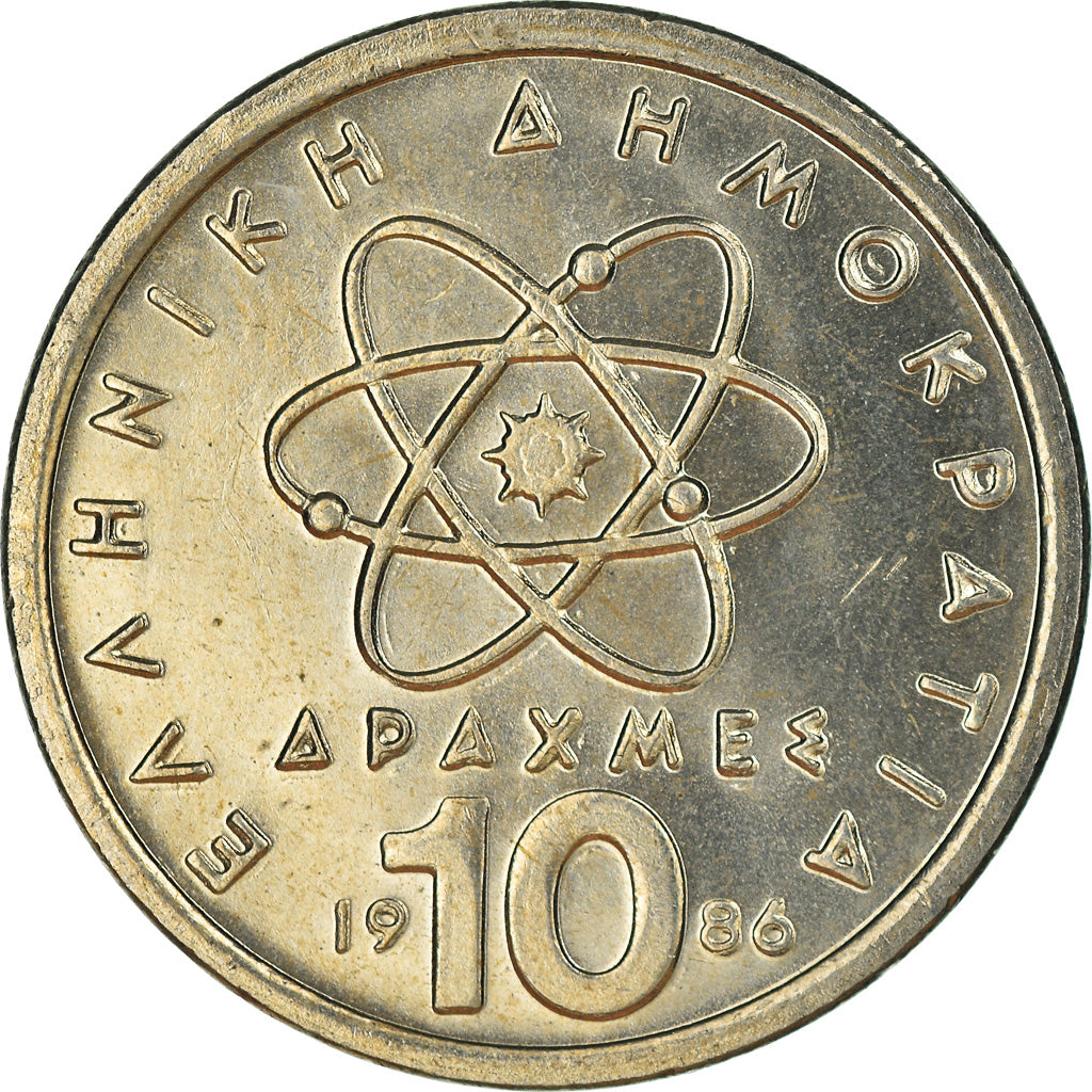Monnaie, Grèce, 10 Drachmes, 1986