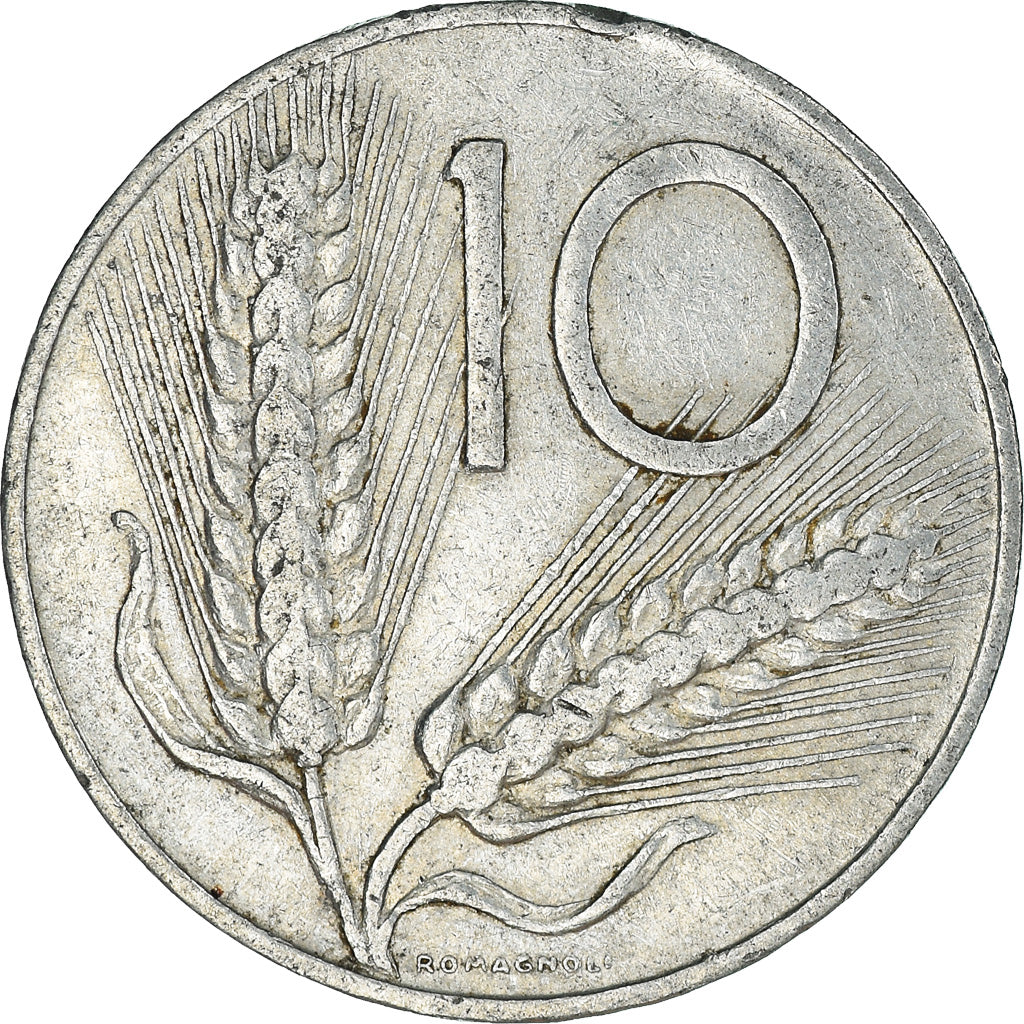 Coin, Italy, 10 Lire, 1956